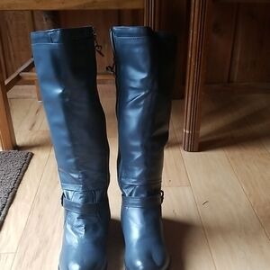 Women's Blue Leather Boots